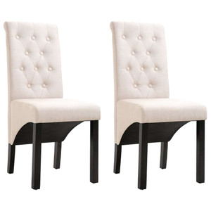  Dining Chairs 2 pcs Cream Fabric A949-249235