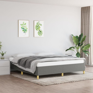  Bed Frame without Mattress Dark Gray California King Fabric A949-347213