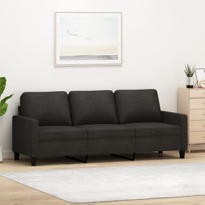  3-Seater Sofa Black 70.9" Fabric A949-359175