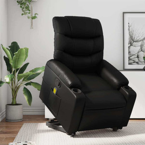  Stand up Massage Recliner Chair Black Faux Leather A949-3206909