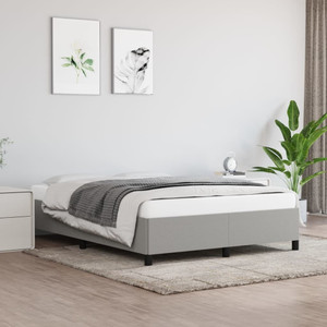  Bed Frame without Mattress Light Gray 53.9"x74.8" Full Fabric A949-347104
