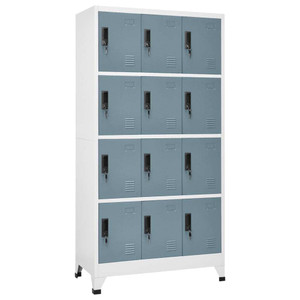  Locker Cabinet Light Gray and Dark Gray 35.4"x17.7"x70.9" Steel A949-339819