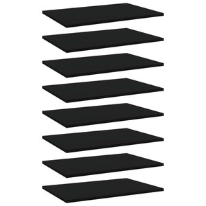  Bookshelf Boards 8 pcs Black 23.6"x15.7"x0.6" Engineered Wood A949-805253