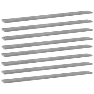  Bookshelf Boards 8 pcs Concrete Gray 39.4"x3.9"x0.6" Engineered Wood A949-805371