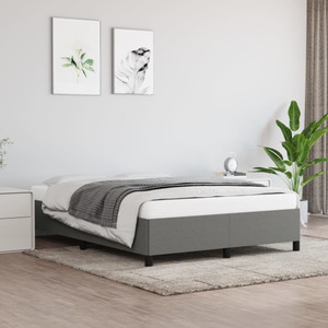  Bed Frame without Mattress Dark Gray 59.8"x79.9" Queen Fabric A949-347108