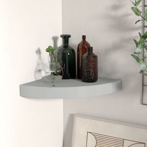  Floating Corner Shelf Gray 9.8"x9.8"x1.5" MDF A949-323901