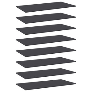  Bookshelf Boards 8 pcs Gray 31.5"x11.8"x0.6" Engineered Wood A949-805319