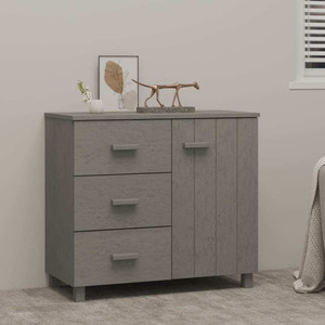  Sideboard HAMAR Light Gray 35.4"x15.7"x31.5" Solid Pinewood A949-340431