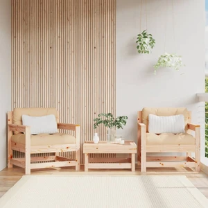  Patio Chairs with Cushions 2 pcs Solid Wood Pine A949-825562