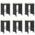 Patio Bar Stools with Cushions 6 pcs Black Poly Rattan A949-368692