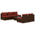 6 Piece Patio Lounge Set with Cushions Poly Rattan Brown A949-3101451