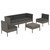 6 Piece Patio Lounge Set with Cushions Poly Rattan Gray A949-3094346