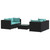 5 Piece Patio Lounge Set with Cushions Poly Rattan Black A949-3101481
