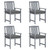 Patio Chairs with Cushions 4 pcs Gray Solid Acacia Wood A949-3061254