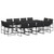 13 Piece Patio Dining Set with Cushions Black Textilene A949-3295080