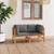 2-Seater Patio Sofa with Gray Cushions Solid Teak Wood A949-3087207
