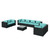 9 Piece Patio Lounge Set with Cushions Poly Rattan Black A949-3102289