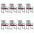 Patio Chairs with Cushions 8 pcs Solid Acacia Wood Gray A949-3078228