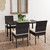 5 Piece Patio Dining Set Poly Rattan Black A949-3065695