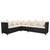 5 Piece Patio Lounge Set with Cushions Poly Rattan Black A949-42998