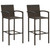 3 Piece Patio Bar Set Poly Rattan Brown A949-3064836