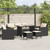6 Piece Patio Sofa Set with Cushions Black Poly Rattan A949-3213548