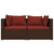 Patio Furniture Set 3 Piece with Cushions Brown Poly Rattan A949-317543