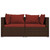 Patio Furniture Set 3 Piece with Cushions Brown Poly Rattan A949-317543