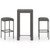 3 Piece Patio Bar Set with Cushions Poly Rattan Gray A949-3064776