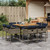 9 Piece Patio Dining Set with Cushions Gray Poly Rattan A949-3278149