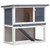  Outdoor Rabbit Hutch 1 Door Gray Wood A949-170831