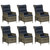 7 Piece Patio Dining Set Brown Poly Rattan A949-3156799