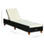 Sunbed with Cushion Poly Rattan Black A949-310474