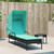 Sun Lounger with Canopy Black Poly Rattan A949-368196