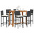 7 Piece Patio Bar Set Black Solid Wood Acacia and Poly Rattan A949-3295280