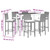 7 Piece Patio Bar Set Black Solid Wood Acacia and Poly Rattan A949-3295280