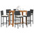 7 Piece Patio Bar Set Black Solid Wood Acacia and Poly Rattan A949-3295280