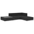 4 Piece Patio Lounge Set with Cushions Poly Rattan Black A949-48285