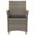 Patio Chairs with Cushions 2 pcs Gray Poly Rattan&Solid Wood A949-368721