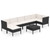 8 Piece Patio Lounge Set with Cushions Poly Rattan Black A949-3094412