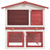  Outdoor Rabbit Hutch 3 Doors Red Wood A949-170839