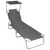 Folding Sun Lounger with Canopy Gray Aluminum A949-47772