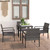 5 Piece Patio Dining Set Poly Rattan Gray A949-3065712