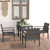5 Piece Patio Dining Set Poly Rattan Gray A949-3065712