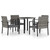 5 Piece Patio Dining Set Poly Rattan Gray A949-3065712