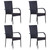 5 Piece Patio Dining Set Black Poly Rattan A949-3156668