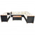 6 Piece Patio Lounge Set with Cushions Poly Rattan Black A949-42996