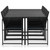 9 Piece Patio Dining Set with Cushions Poly Rattan Black A949-44445