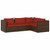 4 Piece Patio Lounge Set with Cushions Poly Rattan Brown A949-3101675