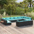 13 Piece Patio Lounge Set with Cushions Black Poly Rattan A949-3102105